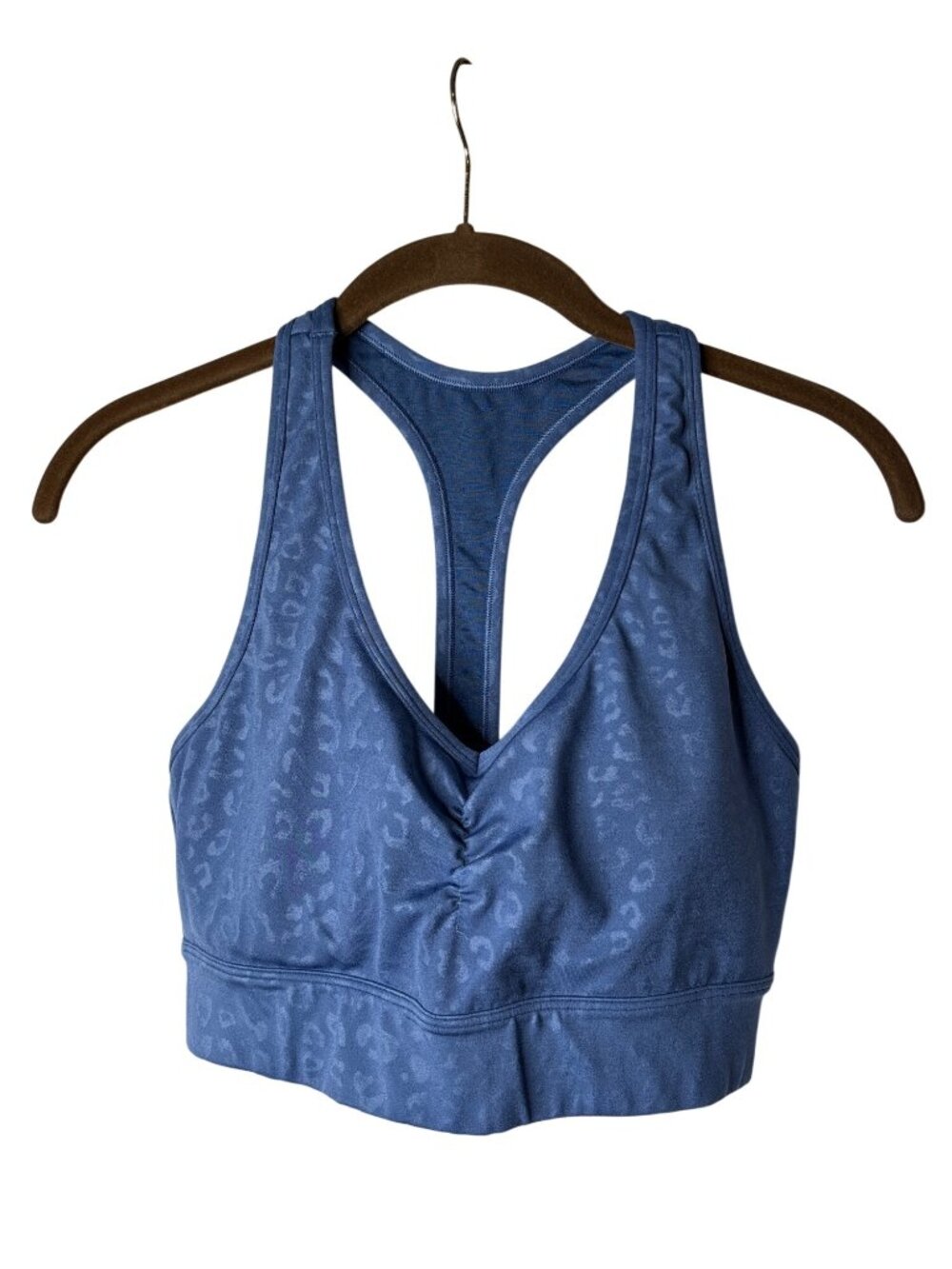GapFit Eclipse Sports Bra Size S Leopard Print Blue Racerback